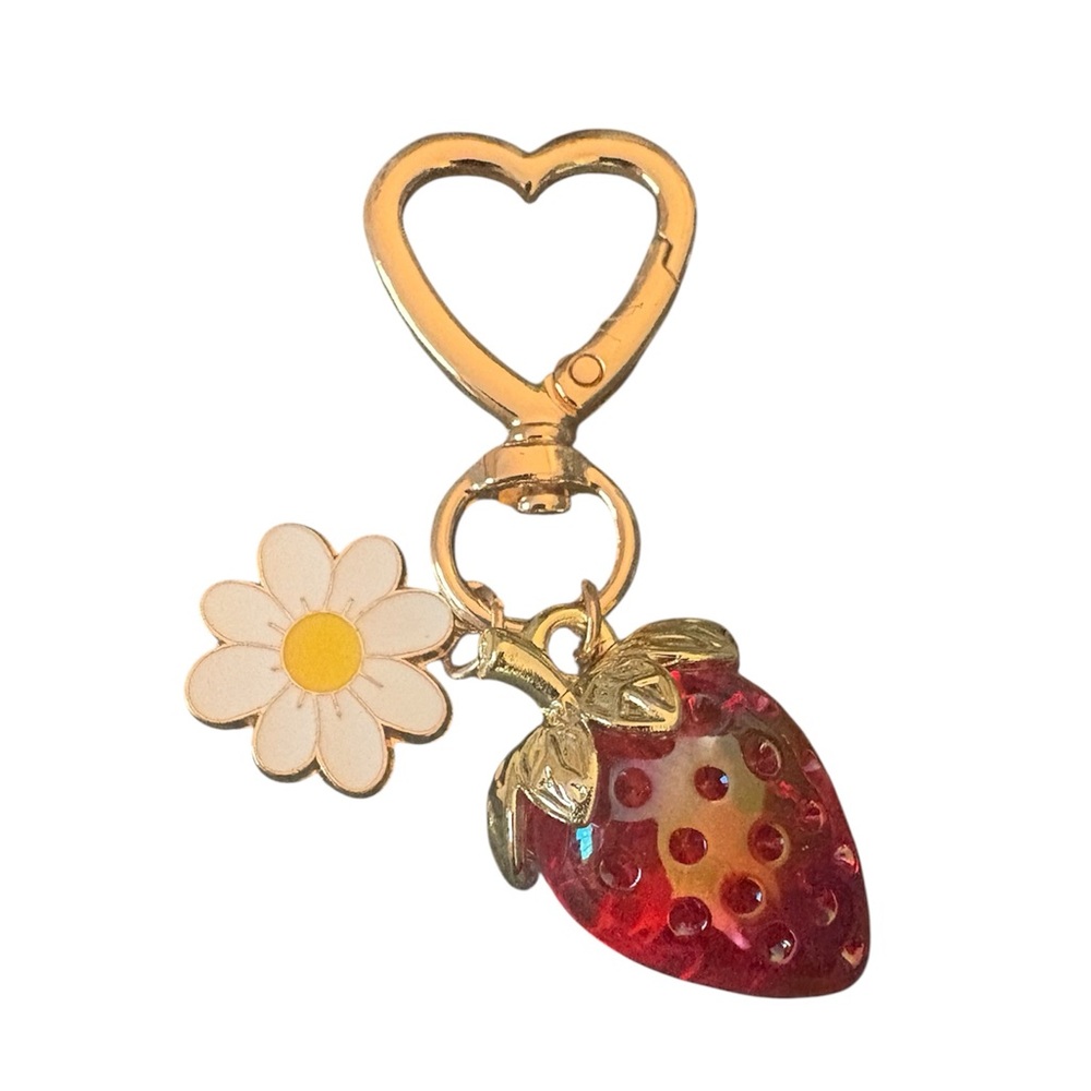Strawberry and Daisy Bag Charms Choose Your Color! BUY NOW LISTING - Picture 5 of 6